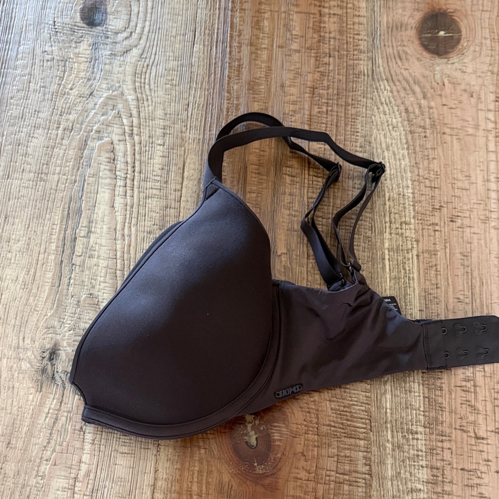 SKIMS Charcoal Bra with Logo Detail